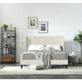 thumbnail image 2 of Full Size Platform Bed with Wingback Headboard, Upholstered Platform Bed Frame with Wood Slats Support, Modern and Elegant Full Bed for Bedroom and Hotel, Easy Assembly, Beige, 2 of 7