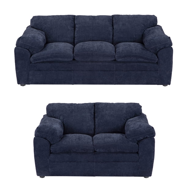 Sala 3-2 TRINITY Aston 2 piezas ( Sofá, Love Seat ) Azul Soho Para Sala