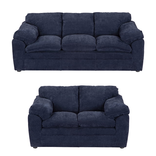 Sala 3-2 TRINITY Aston 2 piezas ( Sofá, Love Seat ) Azul Soho Para Sala