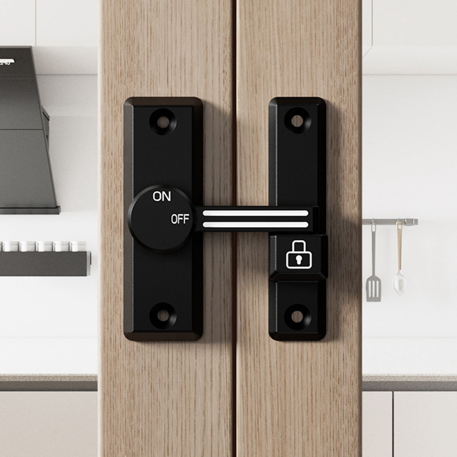 Heavy Duty Adhesive Door Lock No Drill Installation, ChiId Safety
