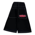 thumbnail image 1 of Lisheng by JNCO Jeans Unisexes Taille Haute Amples avec Motif de dés, Style Rétro de Rue, Bleu, Taille 7, 1 of 7