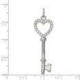 thumbnail image 2 of Sterling Silver Cz Heart Key Pendant (49 X 14) Made In China qp1550, 2 of 2