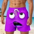 thumbnail image 2 of ibiyuan Mens Swim Trunks Funny Cartoon Face Print Quickdry Mens Shorts Elastic Waist Mens Bathing Suits Beach Swimwear, 2 of 5