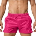 thumbnail image 3 of THDHVS Swim Trunks Men,Swim Shorts Men,Solid Color Swim Trunks with Mesh Pockets Elastic Waist for Sports Hot Pink, 3 of 7