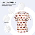 thumbnail image 3 of Zufioo Dachshund Walking Print Men's Baseball Short Sleeve, Moisture Wicking Button-Down Hip Hop Tee-Large, 3 of 7