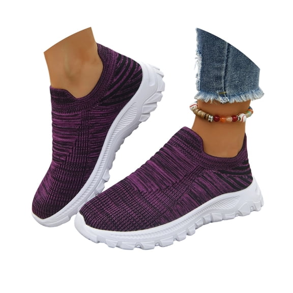 ibiyuan Orthopedic Walking Shoes for Women Mesh Knitted Woven Walking Shoes Women Arch Support on Womens Casual Sneakers Lightweight Hands Free Mary Jane Shoes Pull-On Shoes