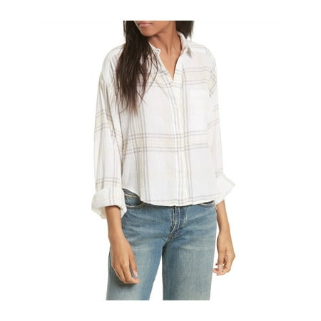 - Free People Womens Paradise Garden Cropped Cutie Button Up Shirt