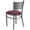 thumbnail image 2 of 2 Pk. HERCULES Series Silver Slat Back Metal Restaurant Chair - Burgundy Vinyl Seat, 2 of 8
