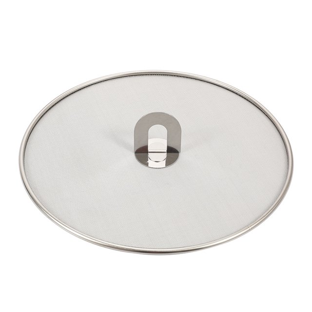 Pantalla de salpicaduras de acero inoxidable, tapa de olla de malla, resistente al aceite, protector contra salpicaduras, herramientas de cocina para freír, cocina práctica (25cm)