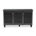 thumbnail image 3 of Baxton Studio Fernanda Modern and Contemporary Dark Gray 3-Door Wooden Entryway Shoe Storage Wide Cabinet, 3 of 5