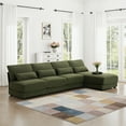 thumbnail image 2 of 120*61" Oversized Wide Seat Sectional Sofa with Reversible Chaise,Loop Yarn Fabric 5-seat Armless Indoor Furniture,Convertible L-shaped Couch for Living Room,Apartment, 2 of 11