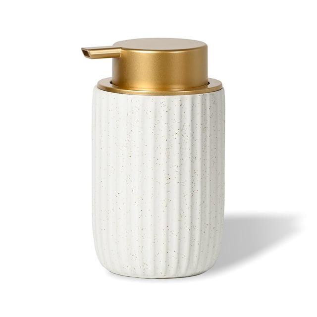 Dispensador de jabón en espuma YURIAERY, blanco mate moteado, 360 ml