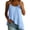 Blue-05, variant on Women's Sleeveless Cami with Asymmetrical Ruffle Hem, Lightweight Linen-Look Trendy Fashion Top for Summer