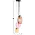 thumbnail image 3 of Safavieh Keoni 3-Light 15" Modern Iron and Glass Pendant Lights, Brown/Pink/Gold, 3 of 5
