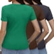 thumbnail image 4 of Camiseta básica de manga corta ajustada para mujer: camiseta de poliéster ajustada, top informal de verano, tallas S-XXL, estampado floral, apta para múltiples ocasiones, 4 of 6