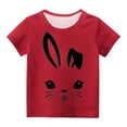 thumbnail image 4 of Lilgiuy Boys Girls Easter Shirts Kids Bunny T-Shirt Cute Rabbit Print Shirt Toddler Easter Graphic Tee for Beach Holiday Vacation Travel Birthday(Red,5-6 Years), 4 of 5