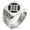 Silver, variant on Stainless Steel Takahashi Samurai Crest Geometric Pattern Biker Style Polished Ring