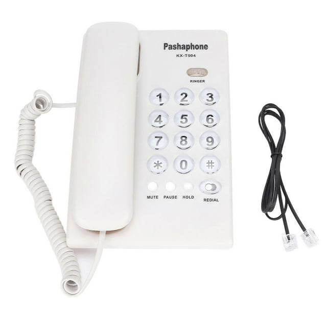 KXT504 Desktop Corded Telephone Multifunctional Large Button Landline Phone for Home Office Hotel(White )