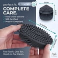thumbnail image 5 of Avilana Silicone Body Scrubber Enhanced with Silver Infused Technology  For Superior Cleanliness-Shower Brush (Body and Face Combo-Gray), 5 of 8