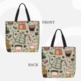thumbnail image 2 of Pofeuu Coffee Makers Macaroons Chocolate Print Tote Bag for Women,Hobo HandBags with Zipper,Large Capacity Casual Shoulder Handbags with Inner Pockets, 2 of 7