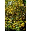 thumbnail image 2 of Tiffany Studios 18x24 Gold Ornate Wood Framed with Double Matting Museum Art Print Titled - A Leaded Glass Window of a Woodland Scene, 2 of 4