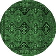 thumbnail image 1 of Ahgly Company Indoor Round Persian Emerald Green Traditional Area Rugs, 5' Round, 1 of 4