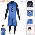 thumbnail image 3 of Disfraz de Cosplay de Anime Blue Lock Bachira Meguru, camiseta de fútbol, ropa deportiva, uniforme azul, traje de fiesta de Navidad y Halloween, 3 of 5