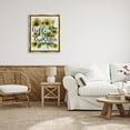 thumbnail image 2 of Stupell Industries Vintage Painted Sunflowers with Hello Sunshine Text Metallic Gold Framed Floating Canvas Wall Art, 24x30, by Daphne Polselli, 2 of 6