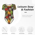 thumbnail image 4 of Balery Begetable Body de cuello redondo de manga corta para mujer Tops de manga corta Tops básicos-Large, 4 of 7