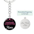 thumbnail image 2 of Dog Mom Keyring Catahoula Leopard Dog Mama Circle Keychain Stainless Steel or 18k Gold, 2 of 7