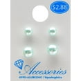 thumbnail image 2 of WOMEN'S GREEN FAUX PEARL SET OF 2 GRADUATED SIZE 10MM AND 8MM STUD EARRINGS, 2 of 2