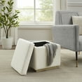 thumbnail image 2 of Linon Elta Square Storage Ottoman, Natural Sherpa, 2 of 10