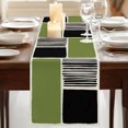 thumbnail image 3 of Table Runners 90 Inches Long Dress Scarves, Sage Green Black Farmhouse Coffee/Dining/Kitchen Table Runner for Living Room, Farmhouse Striped Modern Abstract Art 13x90 Inch, 3 of 9