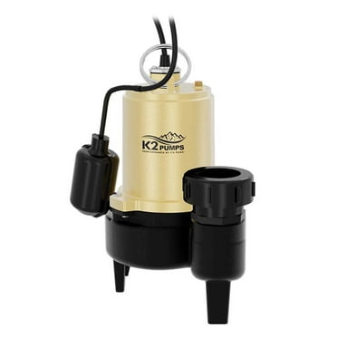 K2 Pumps Sewage Pump 3/4 Hp Cast Iron With Piggyback Tethered Switch