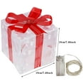 thumbnail image 2 of BNNG Christmas Lighted Gift Boxes, Pre-lit Light Up Present Boxes Ornament Outdoor White Tinsel Boxes Decoration for Indoor Christmas Home Yard Lawn Decor Red, 2 of 8