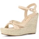 thumbnail image 1 of Sandalias de Tacón de Cuña Tipo Alpargata con Tira Trasera y Plataforma Allegra K Beige 36, 1 of 7