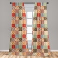 thumbnail image 5 of Ambesonne Colorful Curtains, Vintage Abstract Shape, Pair of 28"x84", Multicolor, 5 of 5
