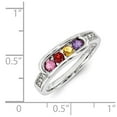 thumbnail image 3 of 14K White Gold Ring Band Mother's & Family Semi Mount Diamond center Stone Mounting 3 mm, Size 9, 3 of 3