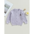 thumbnail image 2 of Wassery Baby Girls Knitted Cardigan 3M 6M 12M 2T 3T Toddler Spring Autumn Sweater Coat Long Sleeve Bear Print Crochet Jacket Winter Warm Outwear, 2 of 8