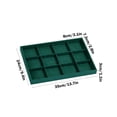 thumbnail image 3 of Caja de almacenamiento de joyas verde oscuro, caja de almacenamiento para clasificar anillos, pulseras, collares, accesorios de exhibición para pulseras, colgantes, bandeja para aretes y joyas,, 3 of 7