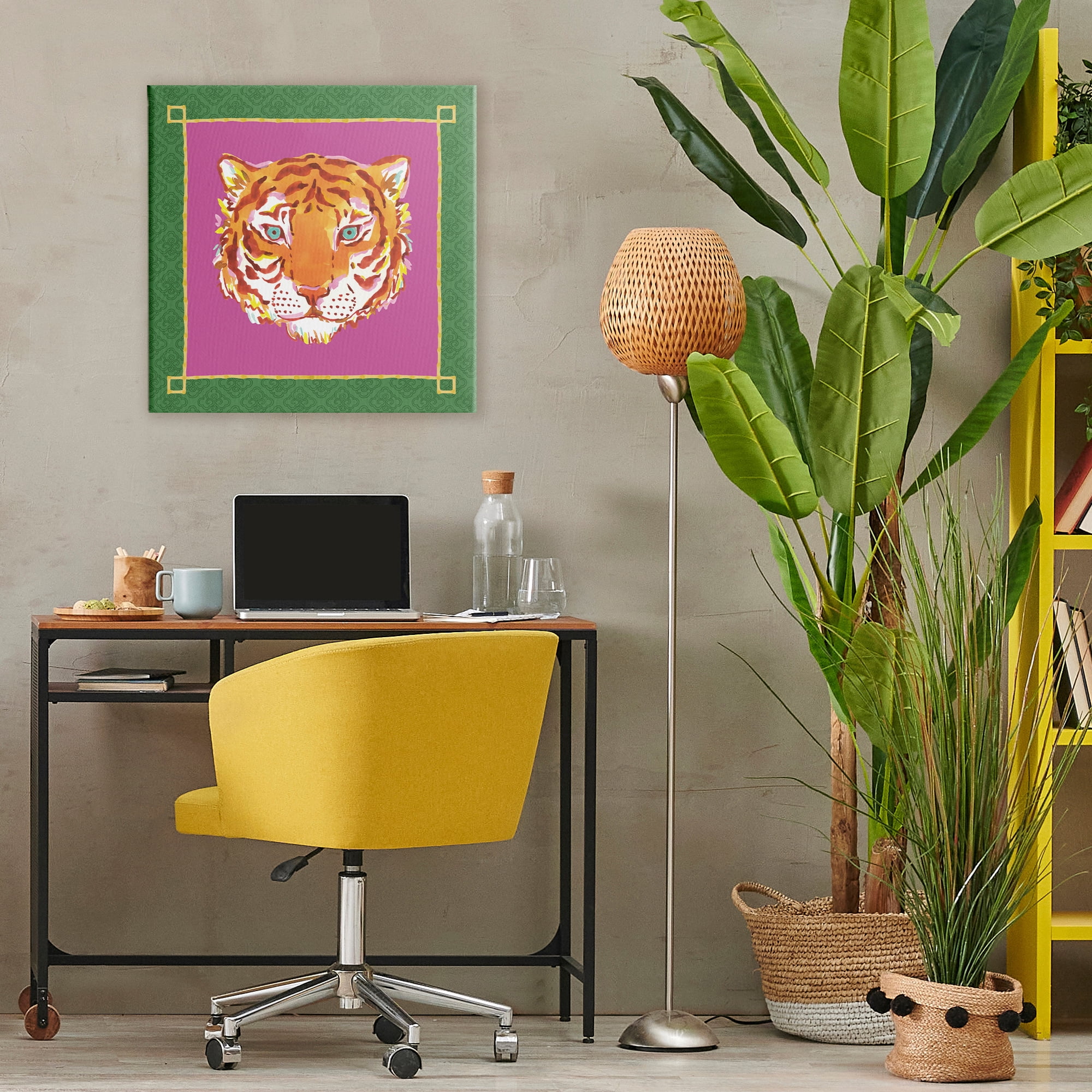 Stupell Industries Bordered Exotic Tiger Portrait Canvas Wall Art, design by Karolina Sato
