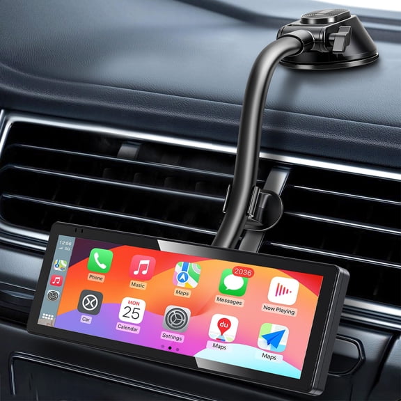 EEEkit Suction Cup Car Screen Mount Fit for CarPlay, Flexible Gooseneck Dashboard  Windshield Holder for 6.8"–10.26" Display, GPS, Dash Cam