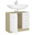 thumbnail image 3 of vidaXL Sink Cabinet White and Sonoma Oak 24.8"x11.8"x21.3" Chipboard, 3 of 4