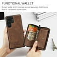 thumbnail image 4 of Allytechgroup Zipper Pocket Leather Wallet Cell Phone Case for Samsung Galaxy S25 Ultra, Brown, 4 of 7