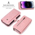 thumbnail image 6 of for iPhone 16 Plus Case, for iPhone 16 Plus Wallet Case, Premium PU Leather [Magnetic Flip] [Zipper Pocket] [Wristband] [Card Holder] Detachable Case for iPhone 16 Plus,Pink, 6 of 8