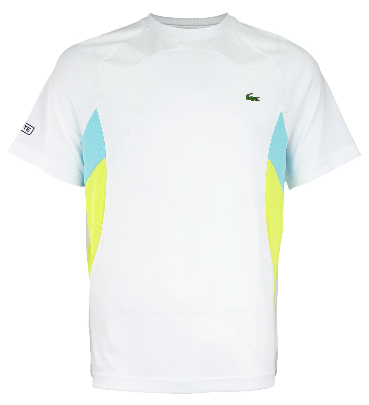distrikt kobber Had Lacoste Men's Sport Ultra Dry Colorblock T-Shirt, White/Haiti Blue/Lemon -  Walmart.com