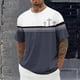 thumbnail image 1 of Tops para hombre, blusas y camisas de cuello redondo y manga corta para hombre, blusas casuales de moda con cuello redondo y manga corta, blusas para hombre, blusas de poliéster para hombre, 1 of 5