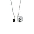 thumbnail image 2 of Delight Jewelry Silvertone Black Number - 8 Silvertone Script Initial Disc - S - Charm Necklace, 20"+3", 2 of 4