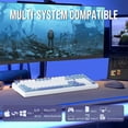 thumbnail image 4 of AULA F99 96% Wireless Mechanical Keyboard, Hot Swappable, Tri-Mode Bluetooth 5.0/2.4GHz/USB-C, Pre-Lubed Linear Switches, RGB Backlit, Macro Support,Blue/Purple/White, 4 of 9