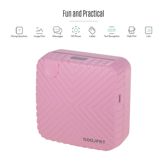 GOOJPRT P6 Pocket Mini Printer Portable BT Wireless Thermal Receipt Label Sticker Memo AR Photo Picture Instant Mobile Printer 203DPI Resolution Compatible with Android iOS Smartphone Windows